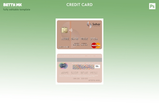 Модерен стил шаблон за мастер картички на меѓународната банка Оман Сохар